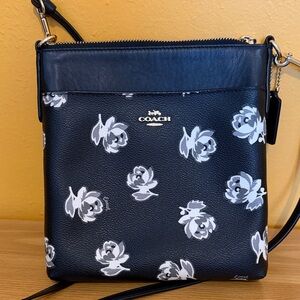 Coach Black Rose Print Crossbody Bag